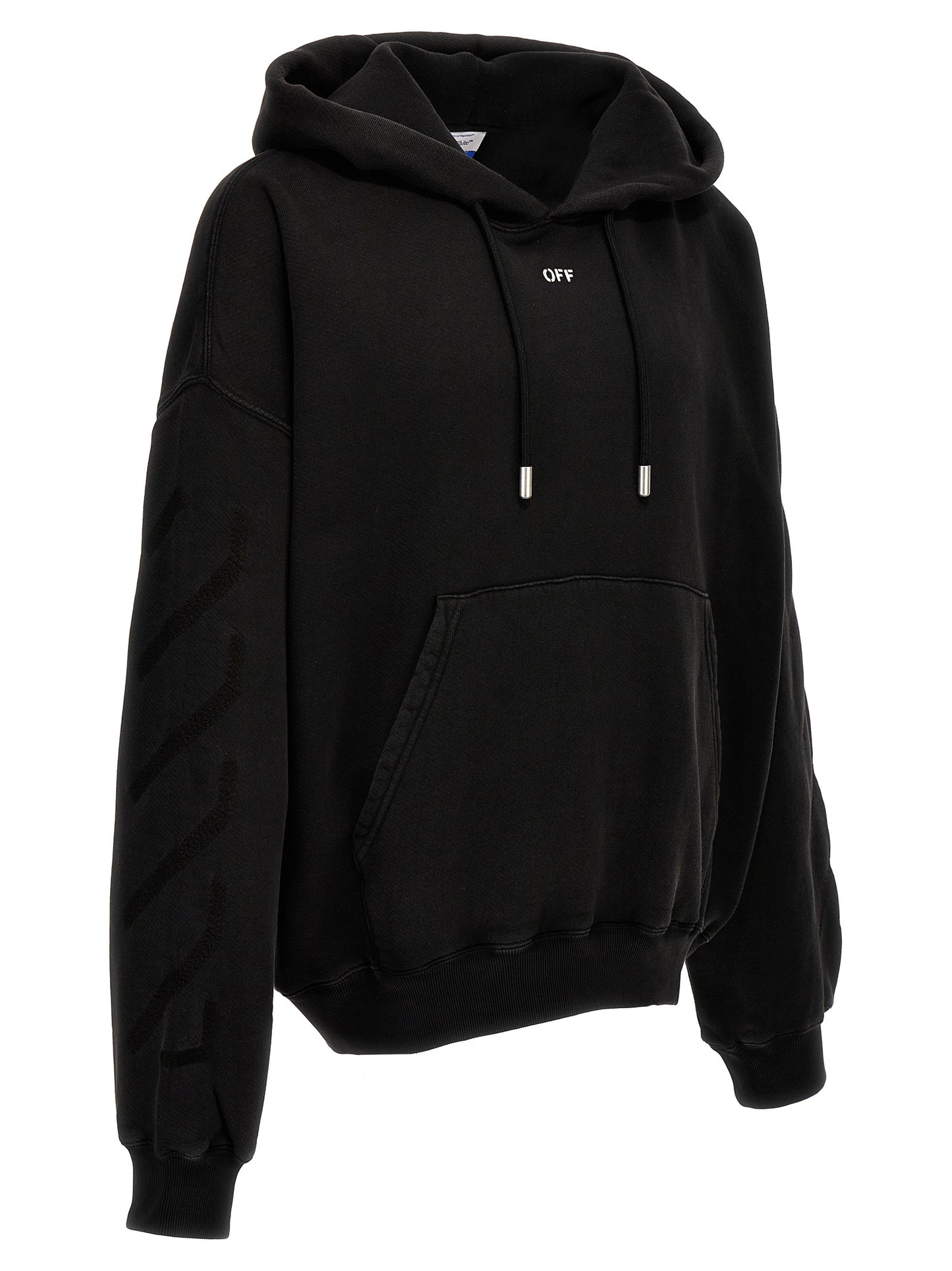 Sweatshirt Hoodie by Off-White for men in cotton gray, white & print features a edgy silhouette, detailed with a edgy hooded neckline and for a refined finish.