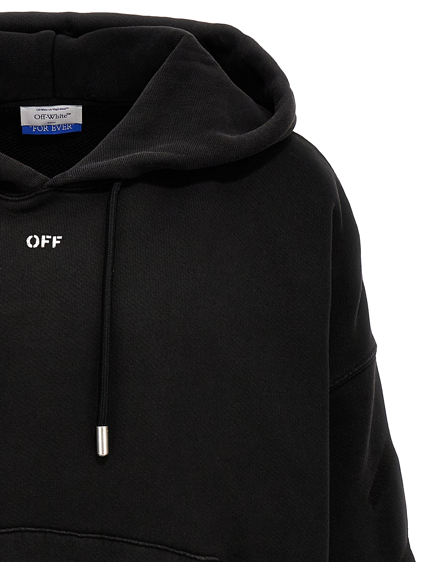 Sweatshirt Hoodie by Off-White for men in cotton gray, white & print features a authentic silhouette, showcasing a sophisticated hooded neckline and authentic detail for a refined finish.