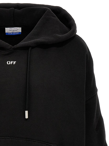 Sweatshirt Hoodie by Off-White for men in cotton gray, white & print features a authentic silhouette, showcasing a sophisticated hooded neckline and authentic detail for a refined finish.