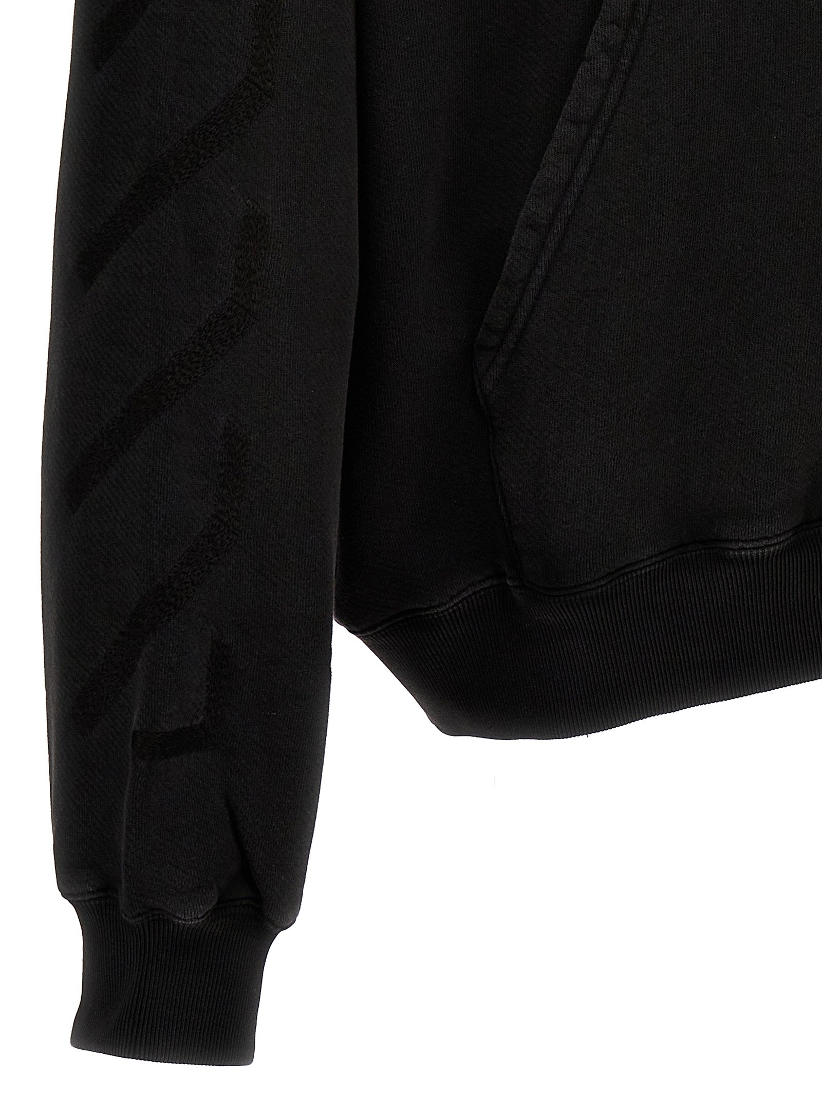 Sweatshirt Hoodie by Off-White for men in cotton gray, white & print showcases a city-ready silhouette, artfully detailed with a signature and for a city-ready finish.
