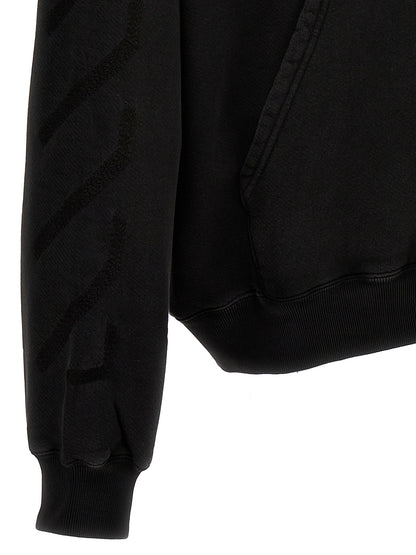 Sweatshirt Hoodie by Off-White for men in cotton gray, white & print showcases a city-ready silhouette, artfully detailed with a signature and for a city-ready finish.