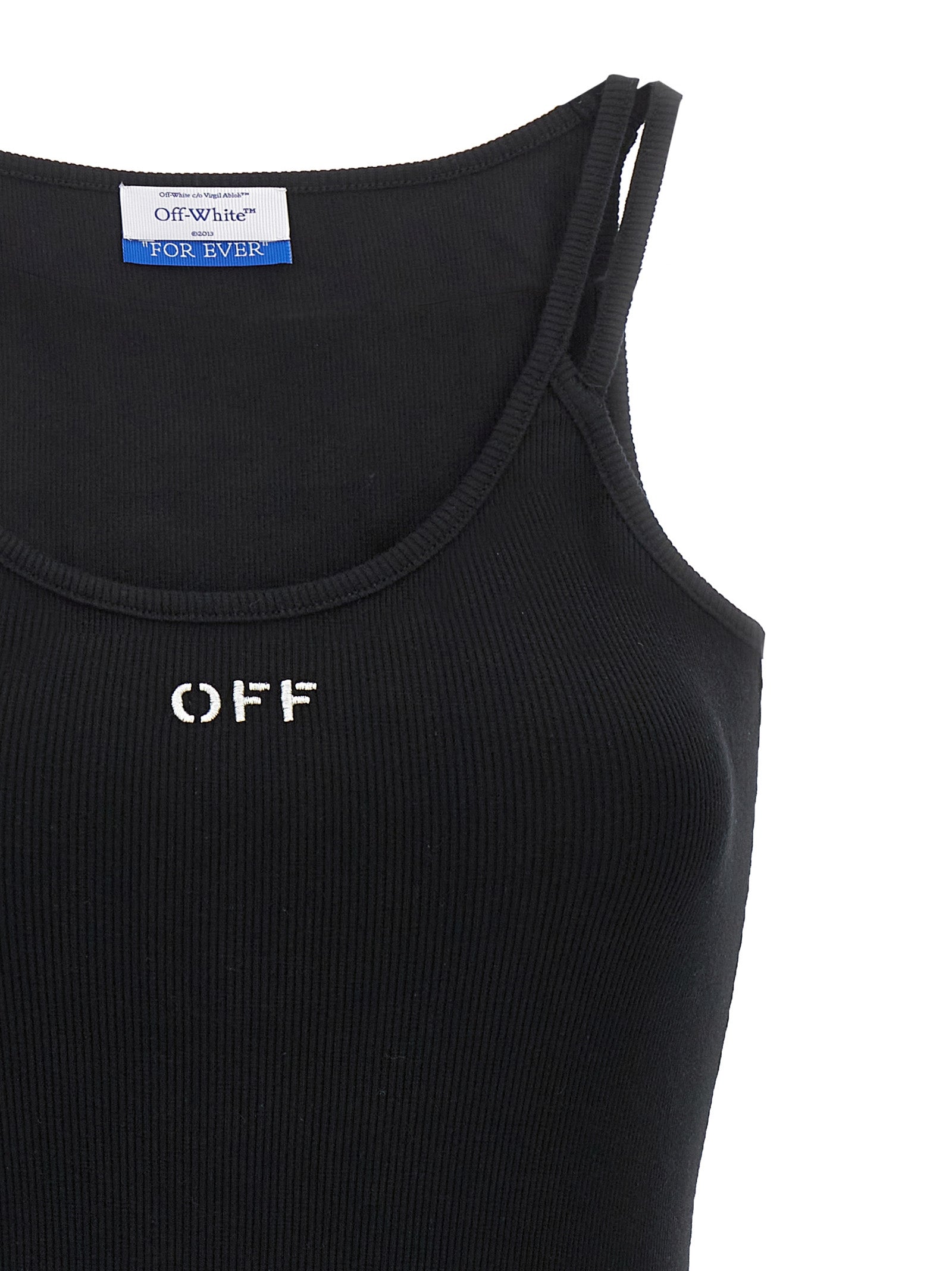 Dress by Off-White for women in stretch cotton black & white features an magnificent silhouette, artfully detailed with a magnificent and that flows into an magnificent short mini.
