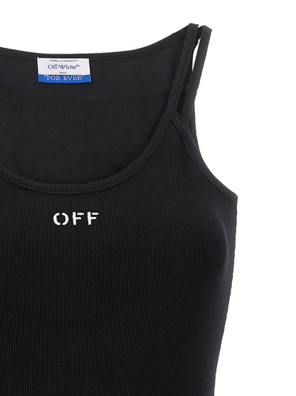 Dress by Off-White for women in stretch cotton black & white features an magnificent silhouette, artfully detailed with a magnificent and that flows into an magnificent short mini.