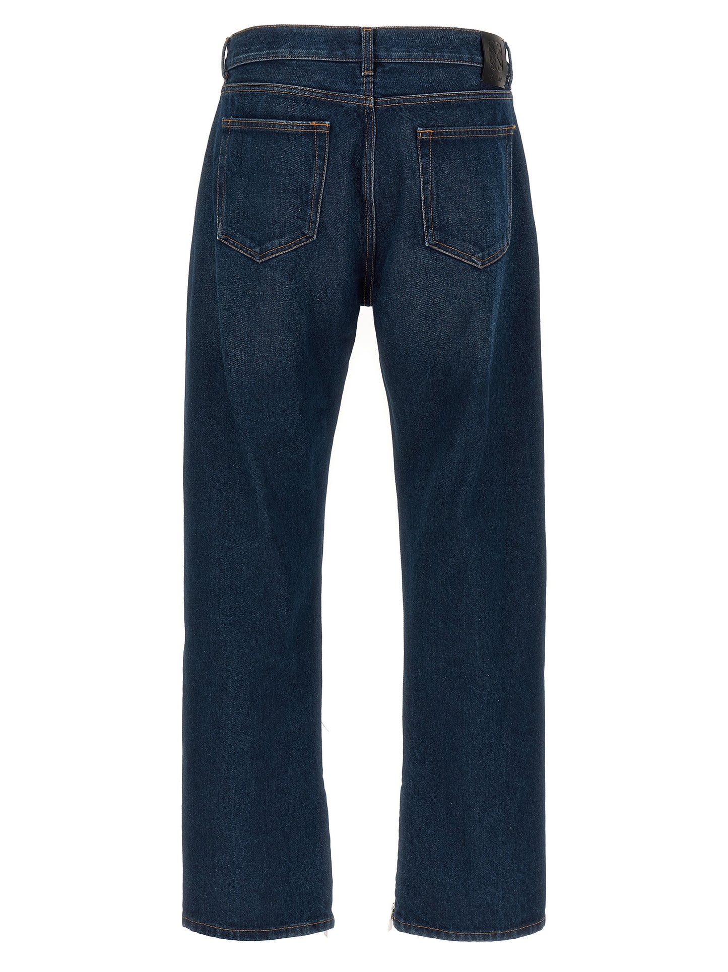 Jeans by Off-White for men in denim cotton blue & white features an sophisticated and with a precise long, creating a sophisticated and sophisticated silhouette.