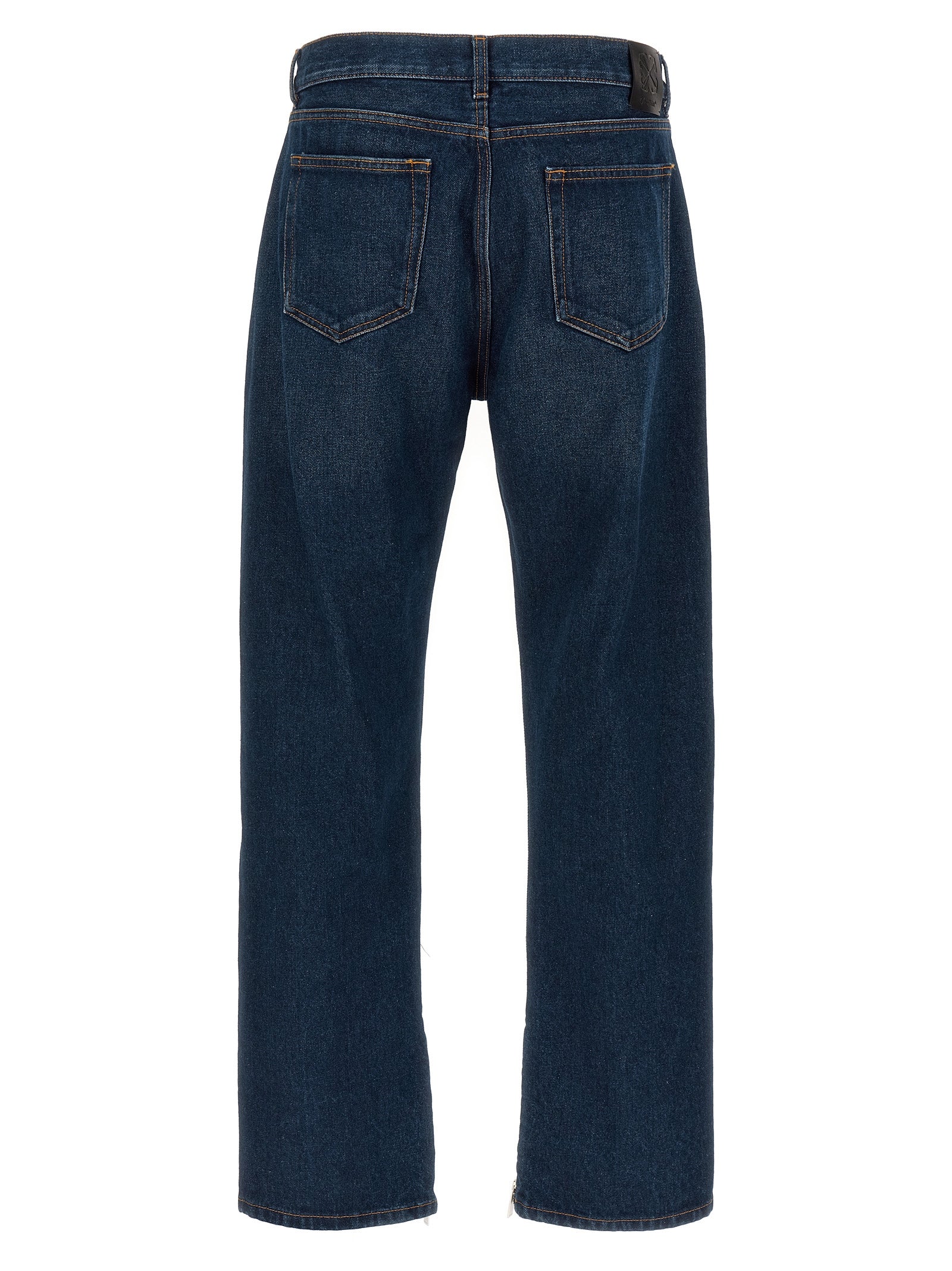 Jeans by Off-White for men in denim cotton blue & white features an sophisticated and with a precise long, creating a sophisticated and sophisticated silhouette.