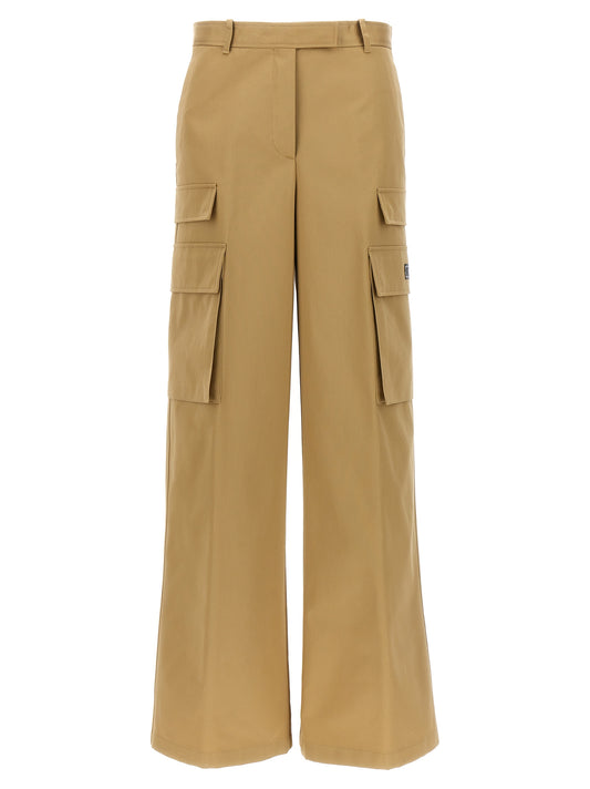 Cargo Pants by Versace for women in cotton beige features a architectural with a architectural long and architectural .
