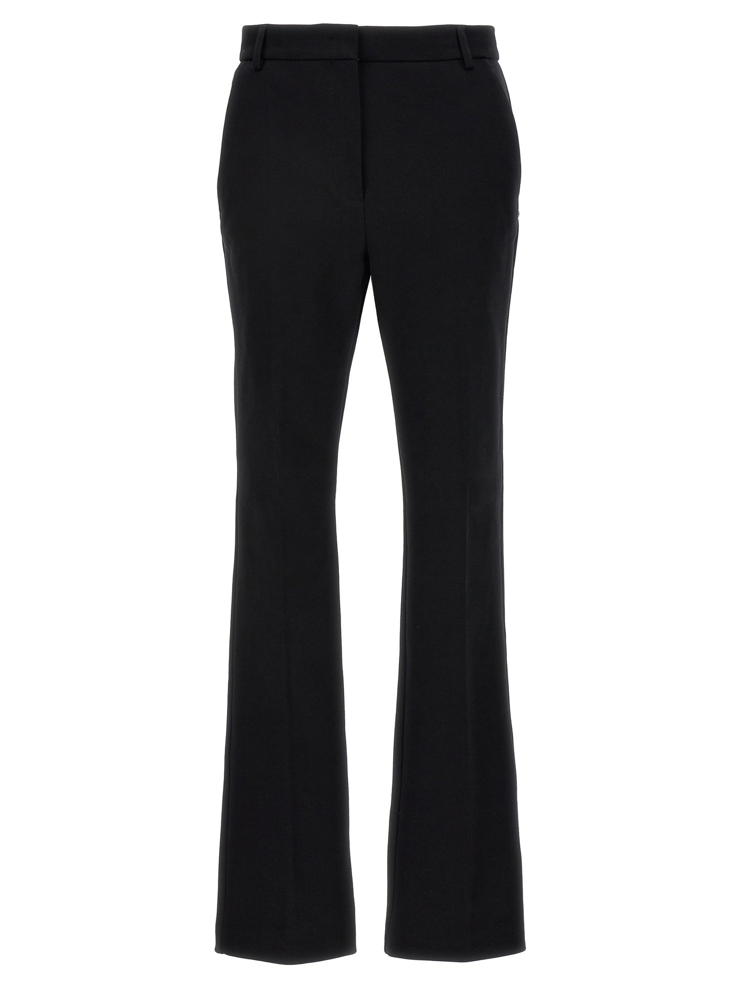 Casual Pants by Sportmax for women in cotton black presents a tailored silhouette, showcasing a tailored and long cut with a refined for a truly tailored aesthetic.