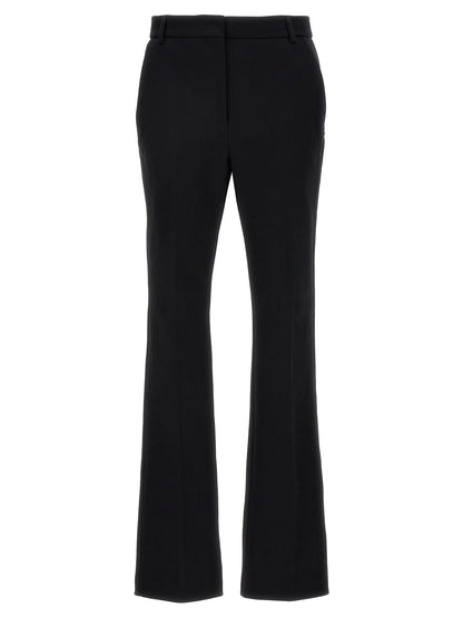 Casual Pants by Sportmax for women in cotton black presents a tailored silhouette, showcasing a tailored and long cut with a refined for a truly tailored aesthetic.