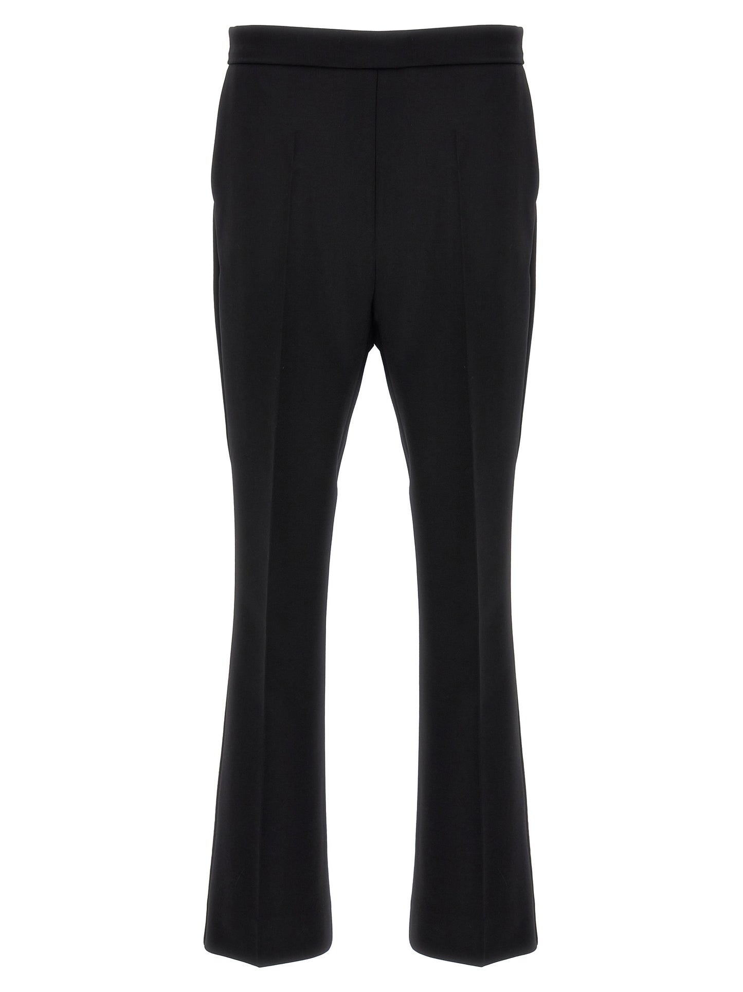 Trousers by Max Mara for women in virgin wool black features an on trend silhouette, showcasing a sophisticated cropped with a cropped and for an on trend finish.