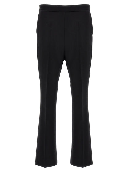 Trousers by Max Mara for women in virgin wool black features an on trend silhouette, showcasing a sophisticated cropped with a cropped and for an on trend finish.