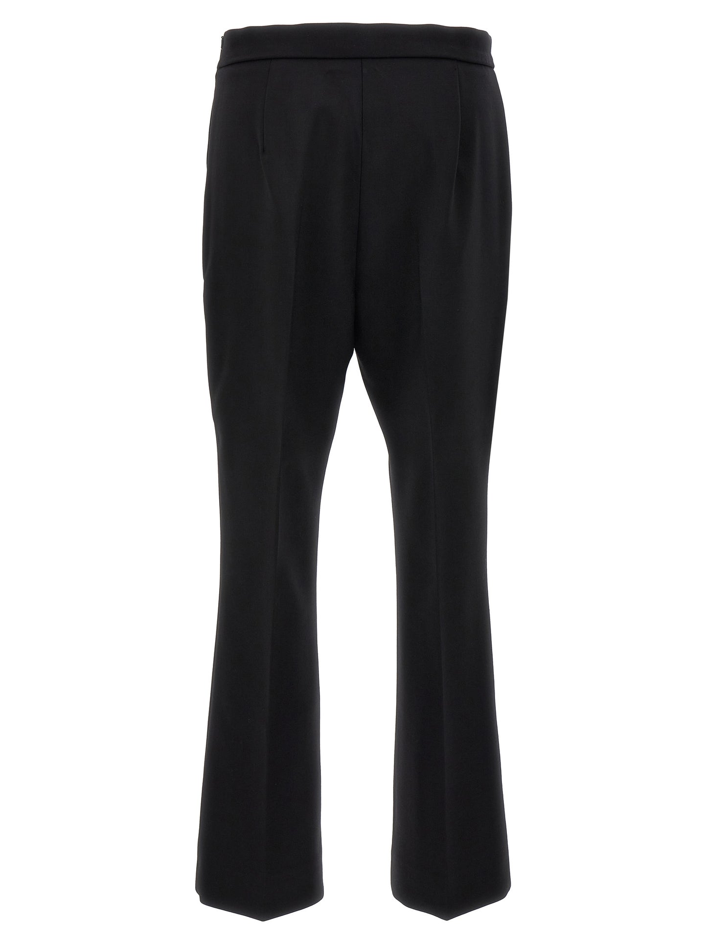 Trousers by Max Mara for women in virgin wool black features a tailored silhouette with a tailored cropped, defined by its cropped and a sophisticated .