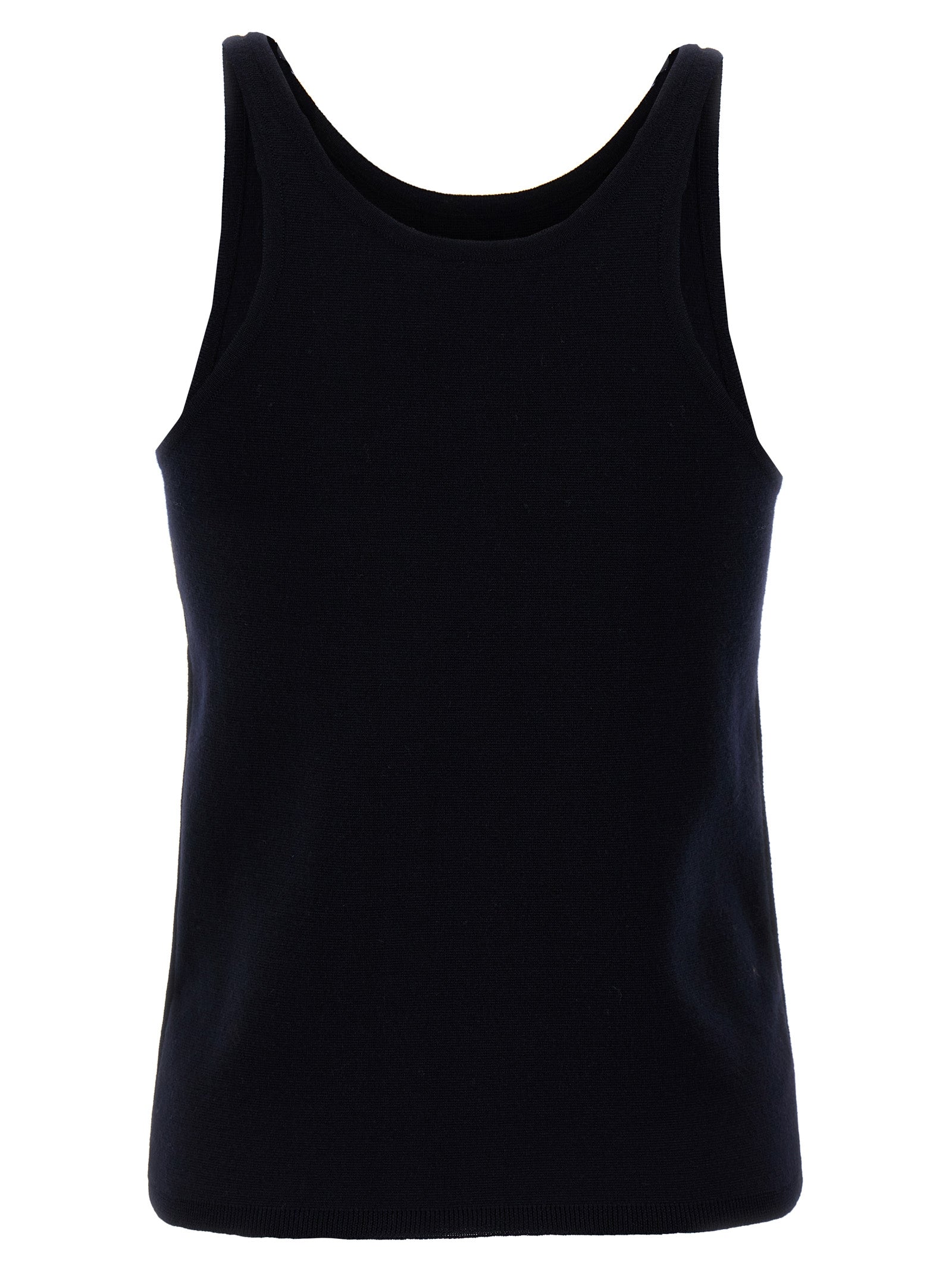 Tank Top by Max Mara for women in virgin wool & polyamide blue showcases a sublime silhouette, with and crew neckline details for a sublime finish.