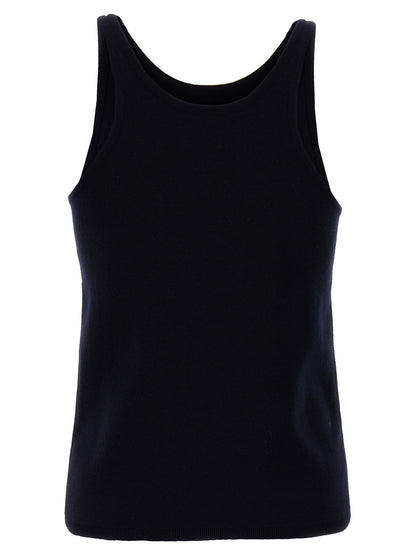 Tank Top by Max Mara for women in virgin wool & polyamide blue showcases a sublime silhouette, with and crew neckline details for a sublime finish.