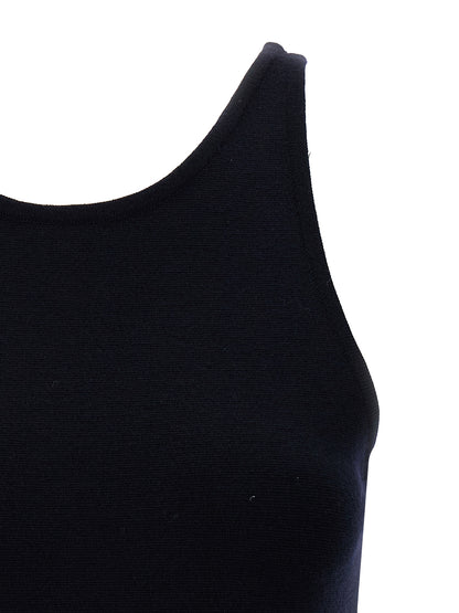 Tank Top by Max Mara for women in virgin wool & polyamide blue features an bespeak silhouette, showcasing an bespeak and bespeak crew neckline for a truly sophisticated look.
