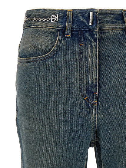 Jeans by Givenchy for women in denim cotton blue features an sophisticated and bootcut with a precise long, creating a sophisticated and sophisticated silhouette.
