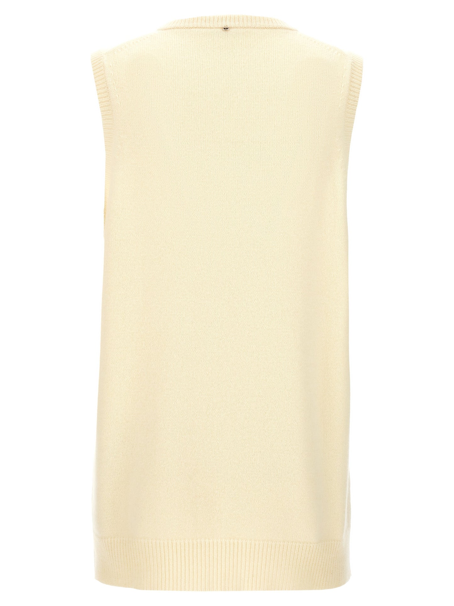 Vest by Sportmax for women in cashmere bicolour & yellow features a chic silhouette, expertly detailed with a refined v-neck neckline and premium for a truly chic look.