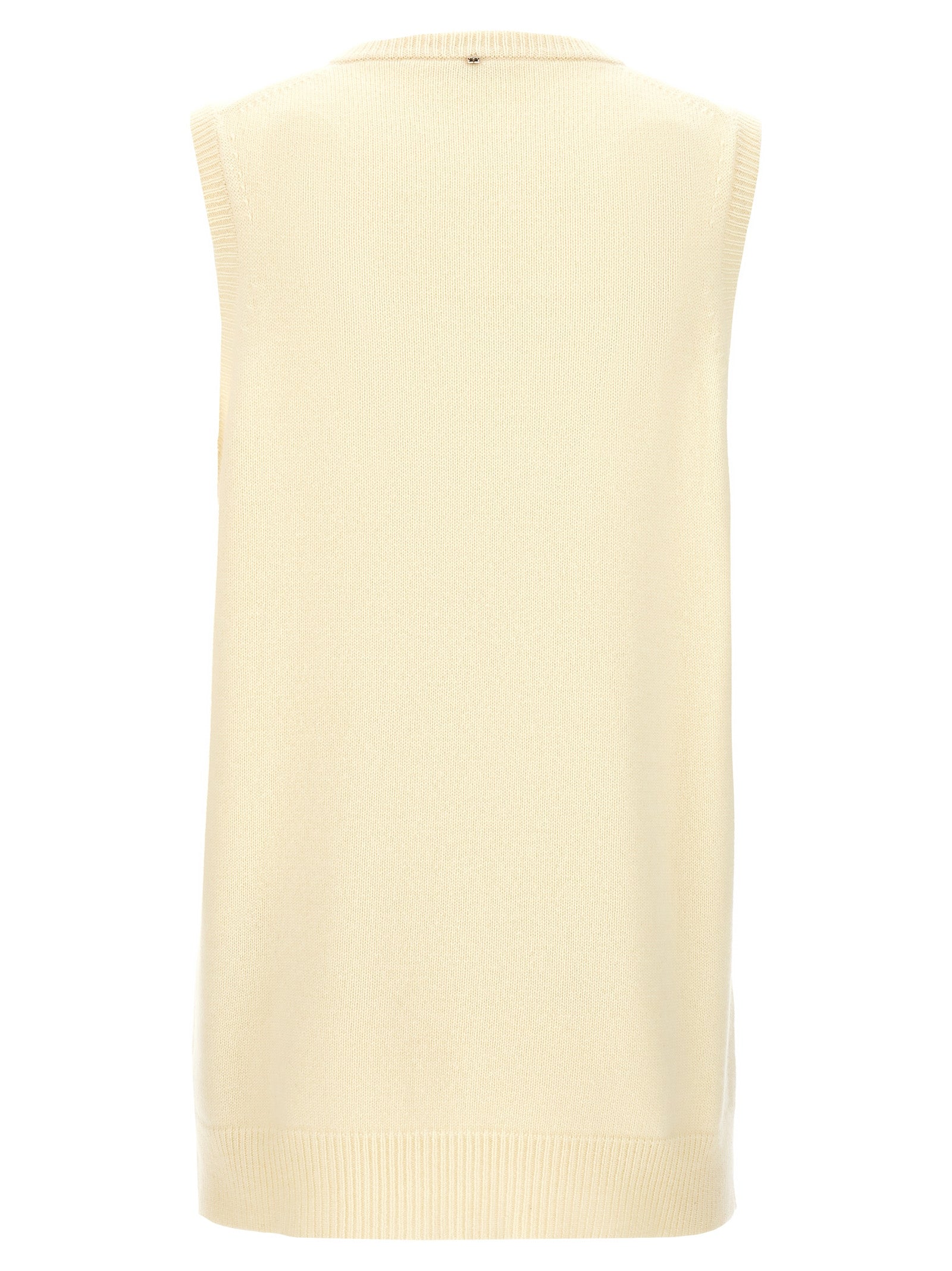 Vest by Sportmax for women in cashmere bicolour & yellow features a chic silhouette, expertly detailed with a refined v-neck neckline and premium for a truly chic look.
