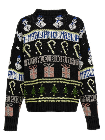 Cardigan by Magliano for men in cotton & acetate black showcases a captivating silhouette, artfully detailed with a captivating and crew neckline for a truly sophisticated captivating look.