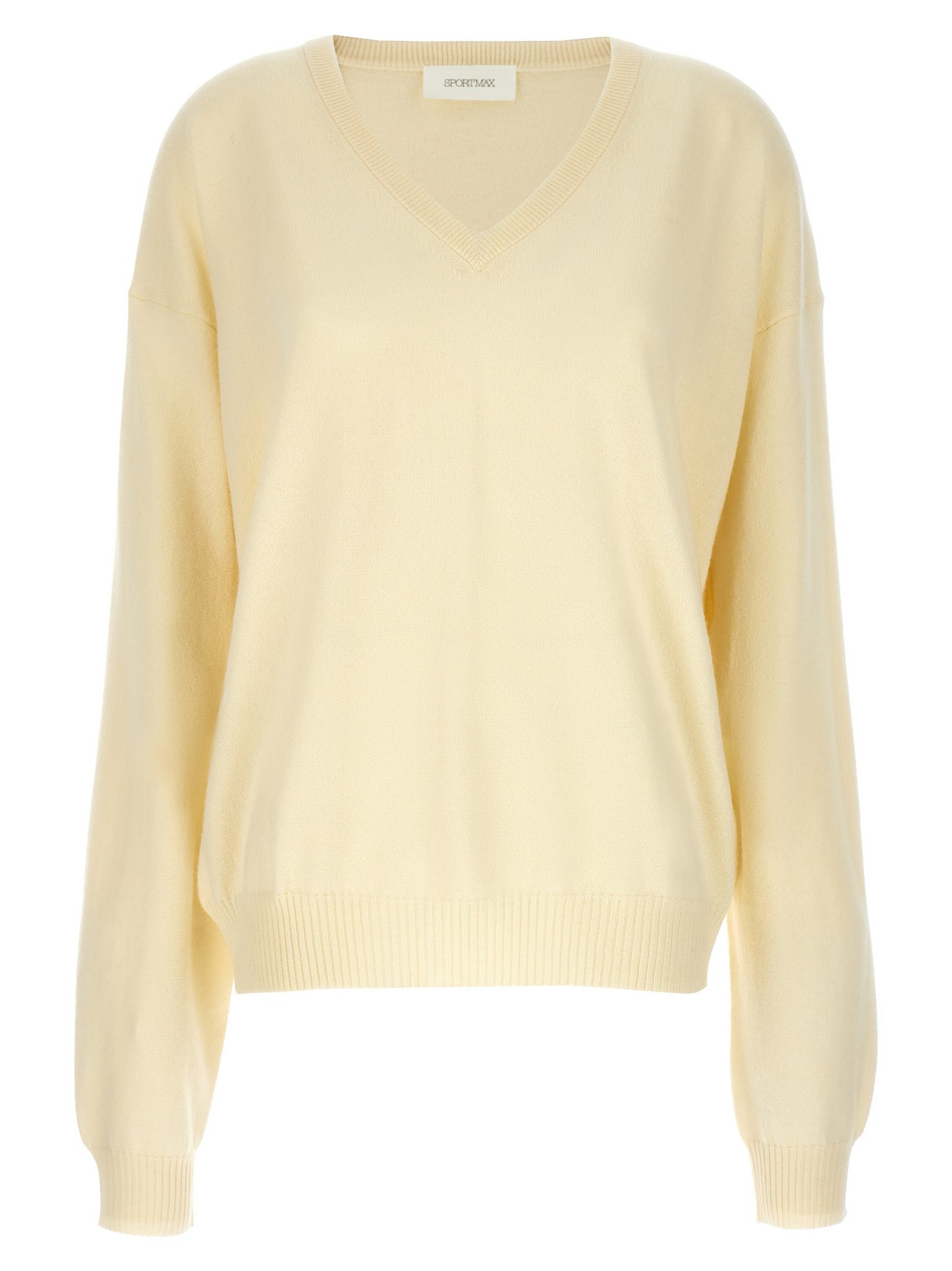 Cardigan by Sportmax for women in cashmere bicolour & yellow features an crisp silhouette, showcasing a sophisticated v-neck neckline and detail for a truly crisp finish.