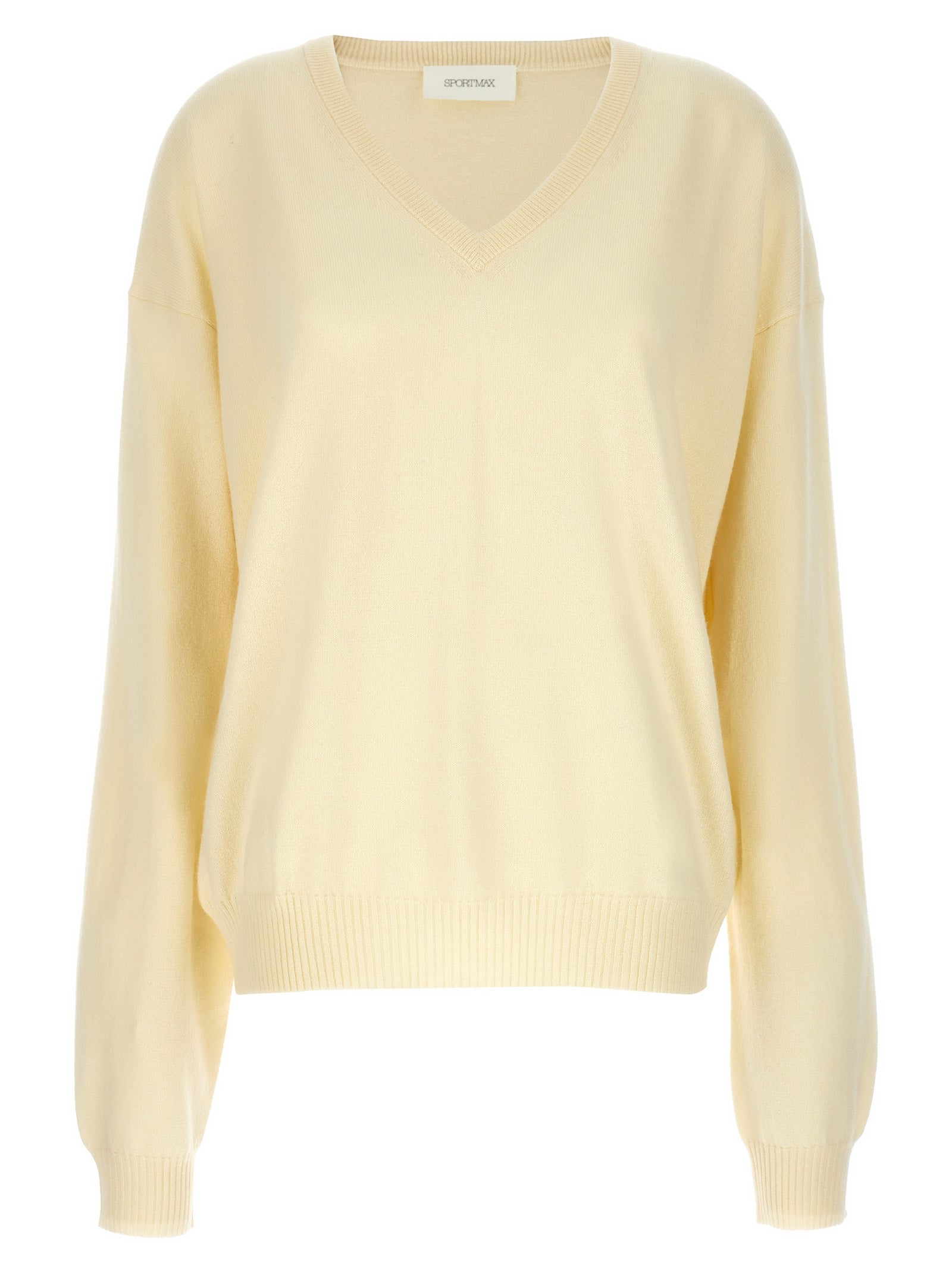 Cardigan by Sportmax for women in cashmere bicolour & yellow features an crisp silhouette, showcasing a sophisticated v-neck neckline and detail for a truly crisp finish.