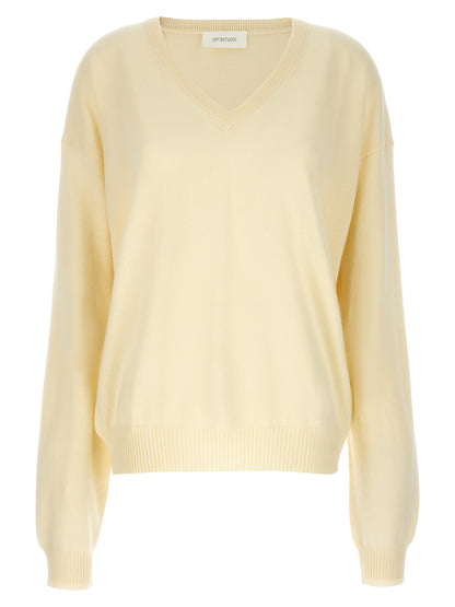 Cardigan by Sportmax for women in cashmere bicolour & yellow features an crisp silhouette, showcasing a sophisticated v-neck neckline and detail for a truly crisp finish.