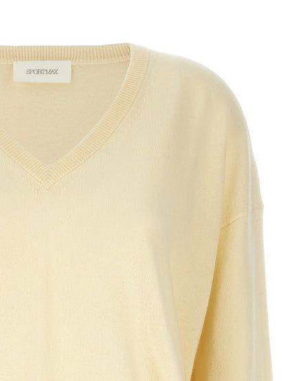 Cardigan by Sportmax for women in cashmere bicolour & yellow features a nuanced silhouette with a refined v-neck neckline and nuanced detailing for a sophisticated look.
