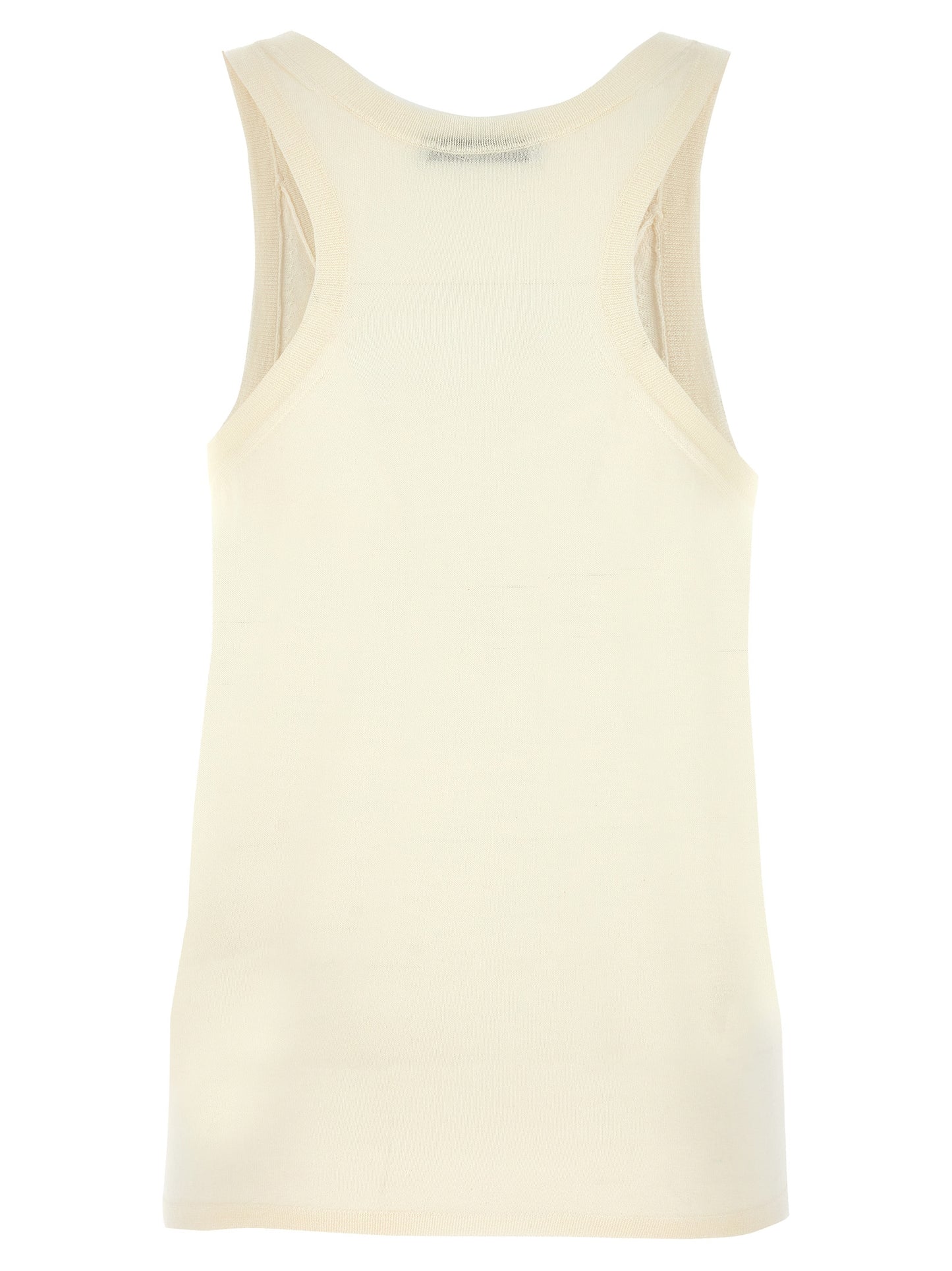 Tank Top by Max Mara for women in cashmere white showcases a meticulous silhouette, artfully finished with a meticulous round neckline and for a sophisticated, meticulous look.