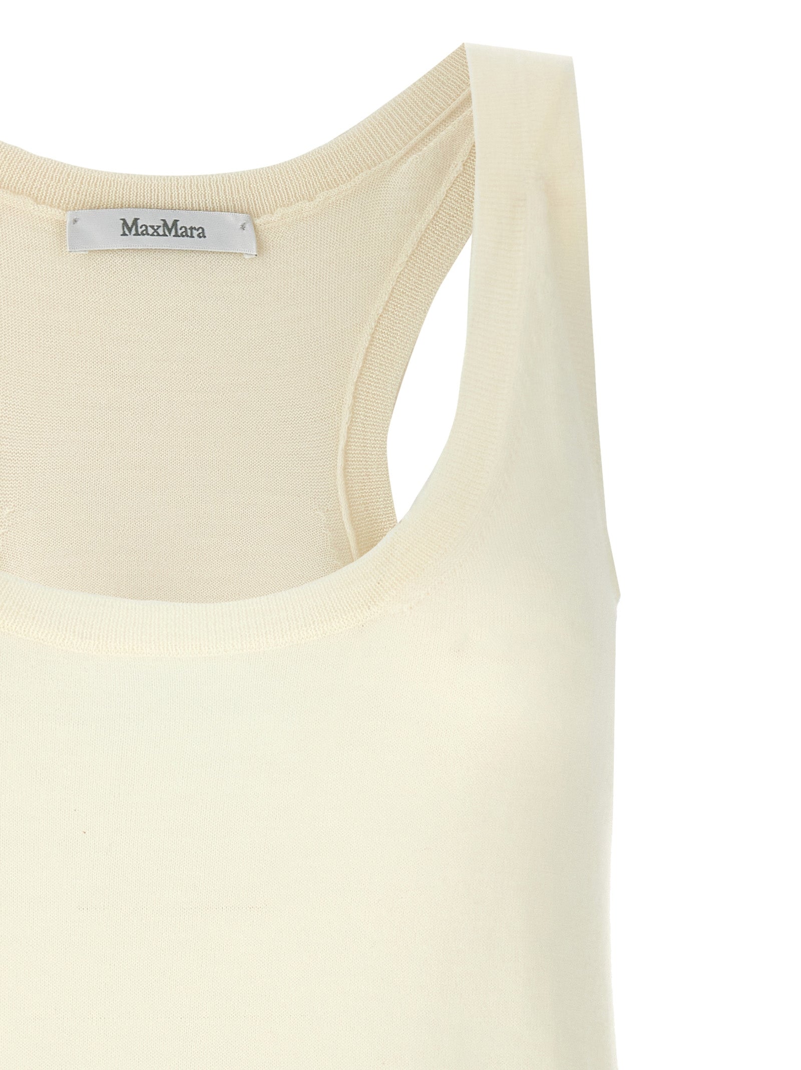 Tank Top by Max Mara for women in cashmere white features an bespeak silhouette, showcasing an bespeak and bespeak for a truly sophisticated look.