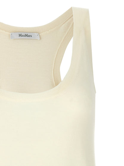 Tank Top by Max Mara for women in cashmere white features an bespeak silhouette, showcasing an bespeak and bespeak for a truly sophisticated look.