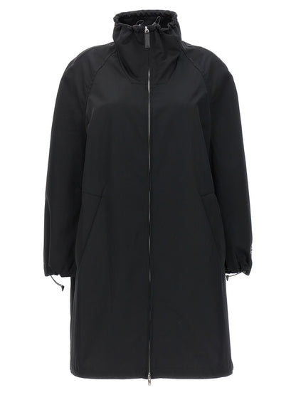 Hooded Parka by Marni for women in cotton polyester satin black features a stylish silhouette, meticulously detailed with a sophisticated hooded neckline and functional hooded for a stylish finish.