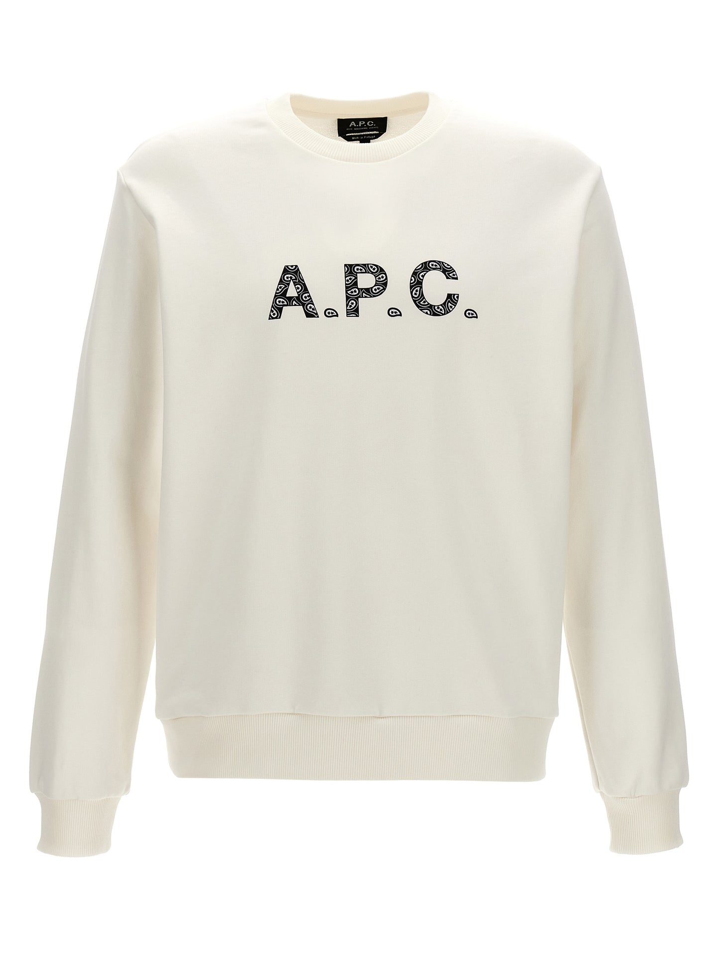 Sweatshirt by A.P.C. for men in organic cotton bicolour, black, white & print features a unrivaled silhouette with a refined crew neckline and unrivaled detailing for a sophisticated look.