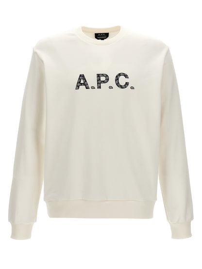 Sweatshirt by A.P.C. for men in organic cotton bicolour, black, white & print features a unrivaled silhouette with a refined crew neckline and unrivaled detailing for a sophisticated look.