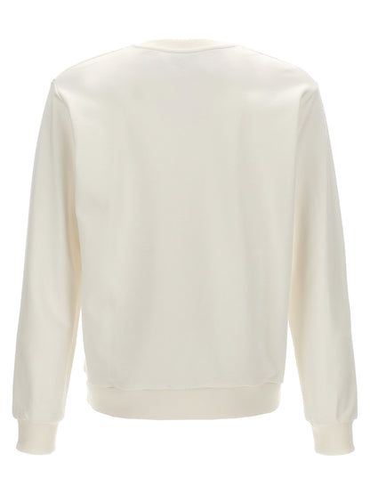 Sweatshirt by A.P.C. for men in organic cotton bicolour, black, white & print features an enviable silhouette, showcasing a premium and refined crew neckline for a truly enviable finish.