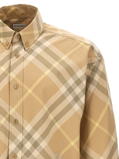 Shirt by Burberry for men in cotton beige & patterned features an polished silhouette, showcasing a sophisticated and detail for a truly polished finish.