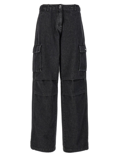 Cargo Pants by Coperni for women in denim cotton black features an smart casual wide and long, expertly tailored with a and smart casual utilitarian details for a sophisticated look.