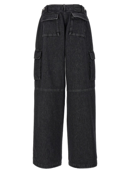 Cargo Pants by Coperni for women in denim cotton black features an tailored wide with a and long, creating a tailored utilitarian silhouette.