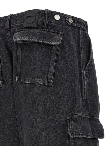 Cargo Pants by Coperni for women in denim cotton black features an stylish wide with a long and , expertly finished with stylish utility detailing.