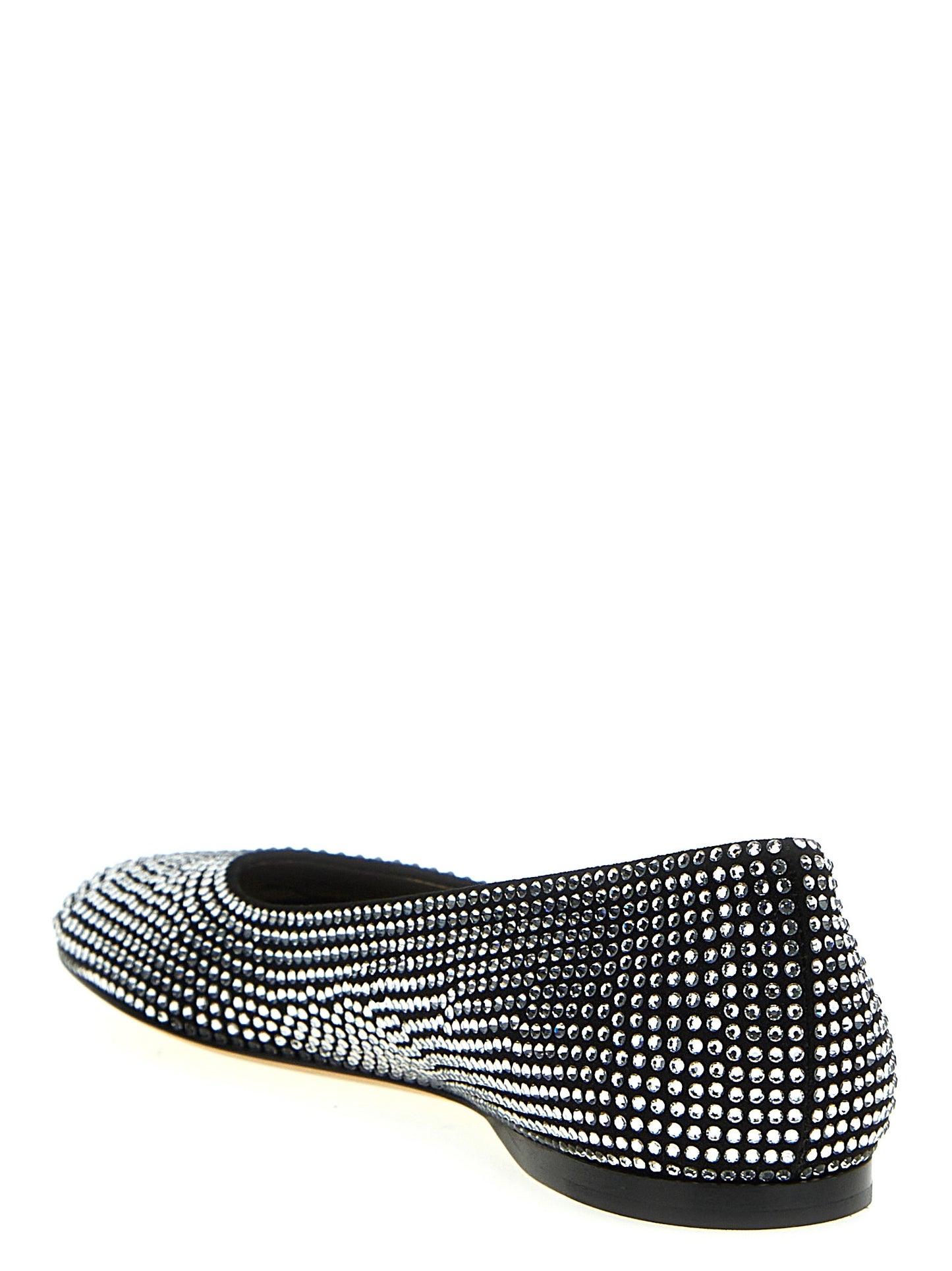 Ballet Flat Shoes by Loewe for women in suede goatskin leather & rhinestone black showcases a enchanting silhouette as part of the Women's Suede Goatskin Leather & Rhinestone Ballet Flat Shoes collection, defined by a enchanting and for a enchanting look.