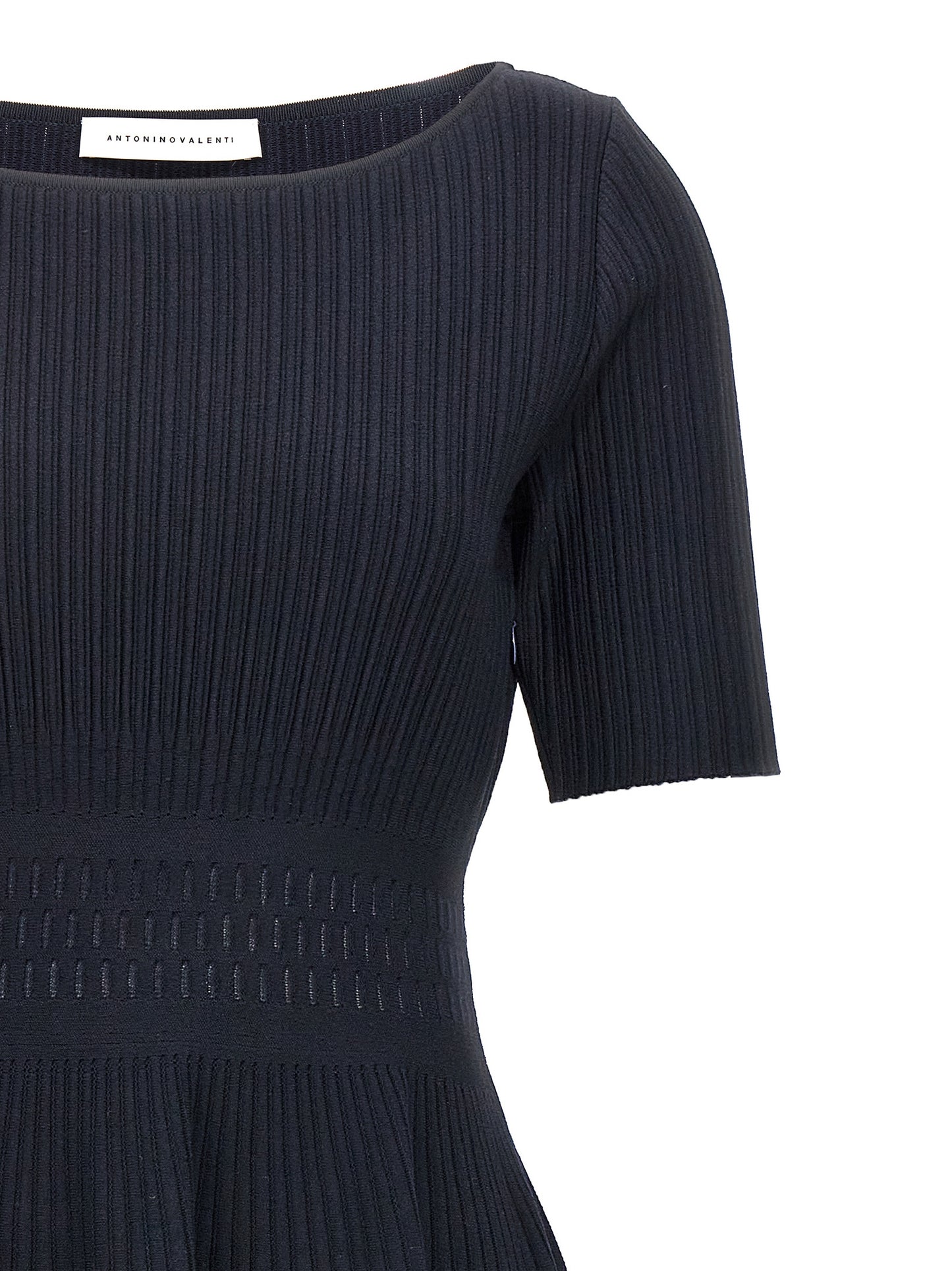 Dress by ANTONINO VALENTI for women in polyamide polyester viscose & cotton blue features an magnificent silhouette, artfully detailed with a magnificent round neckline and that flows into an magnificent midi short.