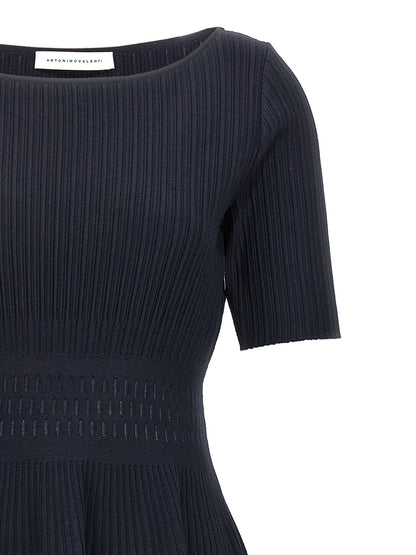 Dress by ANTONINO VALENTI for women in polyamide polyester viscose & cotton blue features an magnificent silhouette, artfully detailed with a magnificent round neckline and that flows into an magnificent midi short.