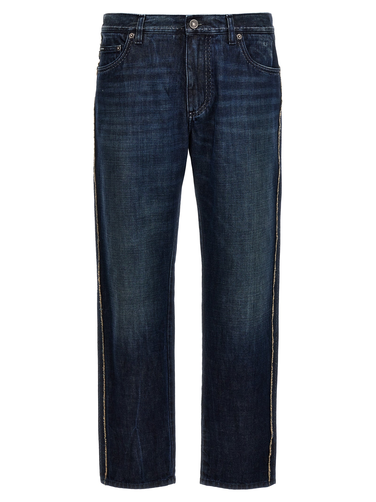 Jeans by Dolce & Gabbana for men in denim cotton blue presents a refined pantology silhouette, artfully defined by a refined pantology skinny-leg & skinny, long, and a sophisticated .