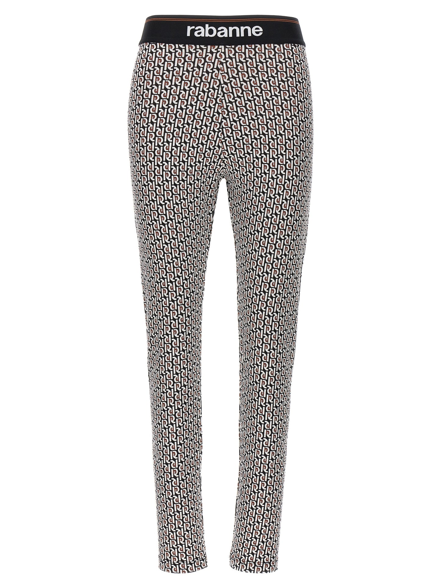 Activewear Leggings by Paco Rabanne for women in stretch viscose multicolor, patterned & monogram features an ergonomic leggings with , highlighting a ergonomic and long for a premium, high-performance look.