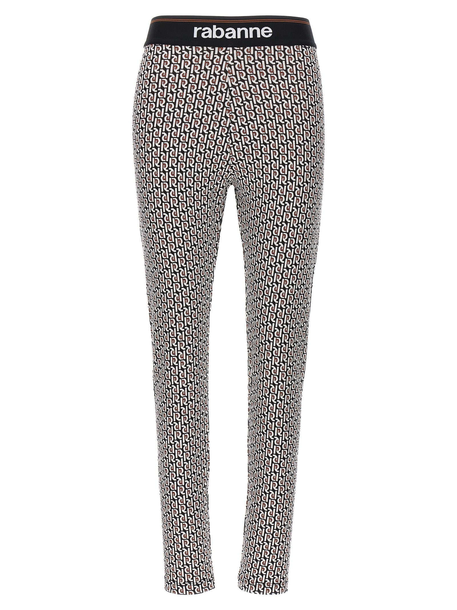 Activewear Leggings by Paco Rabanne for women in stretch viscose multicolor, patterned & monogram features an ergonomic leggings with , highlighting a ergonomic and long for a premium, high-performance look.