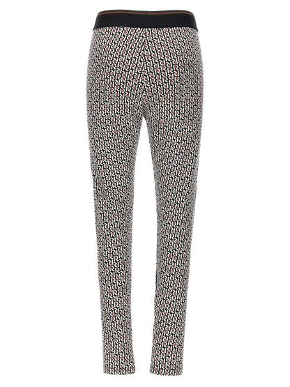 Activewear Leggings by Paco Rabanne for women in stretch viscose multicolor, patterned & monogram features a contemporary silhouette, showcasing advanced with a contemporary leggings, long, and .
