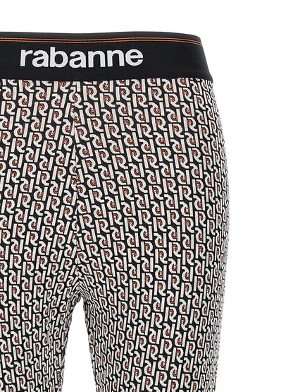 Activewear Leggings by Paco Rabanne for women in stretch viscose multicolor, patterned & monogram features an dynamic leggings with long and , showcasing functional .