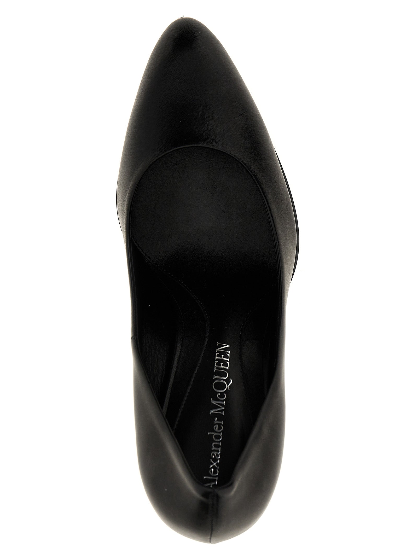 High-Heel Pumps Heels by Alexander McQueen for women in lambskin leather and black, gold & silver showcases a effortlessly elegant silhouette as Women's Lambskin Leather High-Heel Pumps Heels, featuring a effortlessly elegant high-heel and a effortlessly elegant for an elegant look.