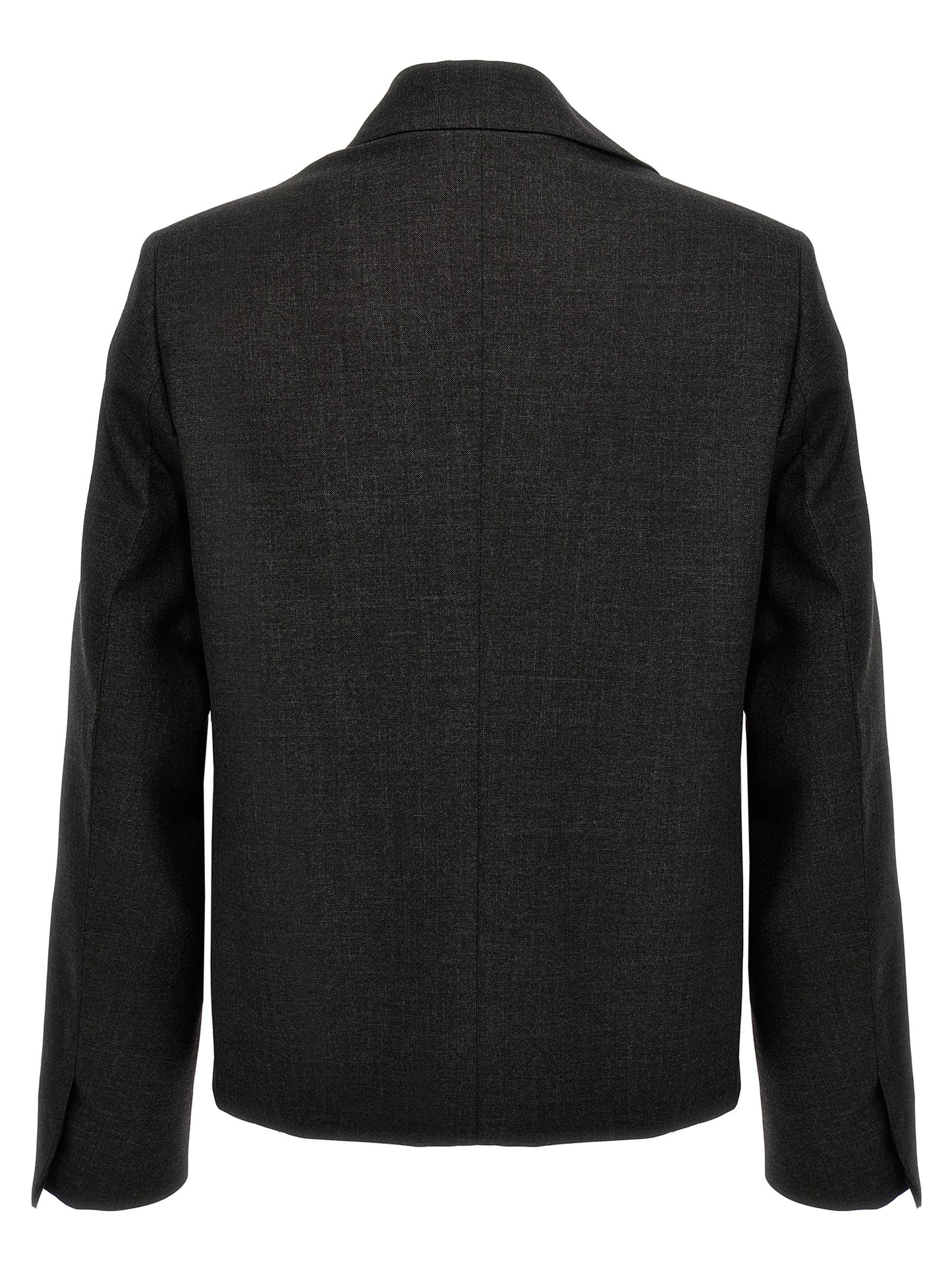 Jacket by Givenchy for men in virgin wool gray showcases a enveloping silhouette, artfully detailed with a enveloping shirt-collar neckline and premium for a truly enveloping finish.