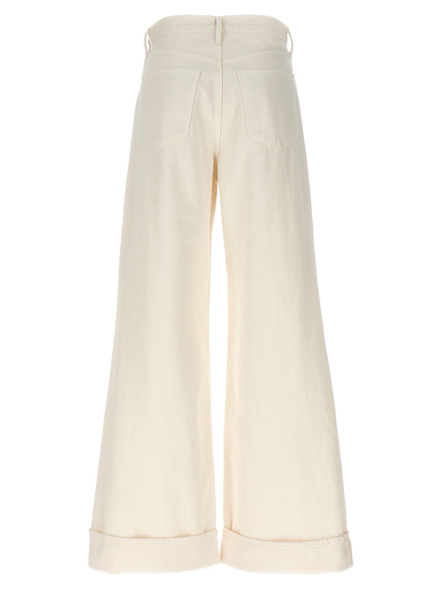 Agolde White Cotton High-Waisted Jean