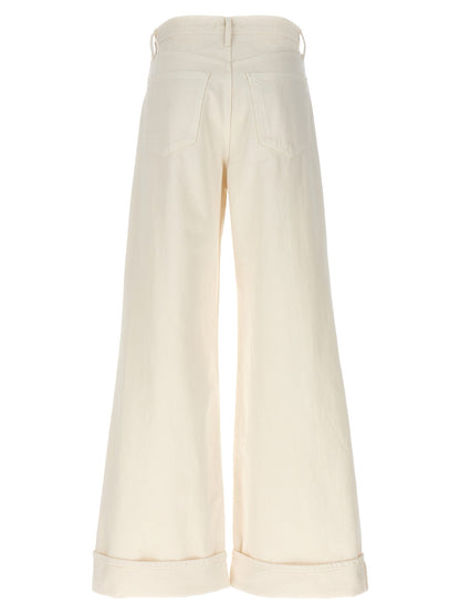 Agolde White Cotton High-Waisted Jean
