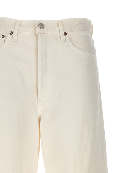 Agolde White Cotton High-Waisted Jean